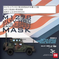 1/35 M1278 JLTV-HGC 3-Color Camouflage Flexible Mask for Rye Field Model RM-5090