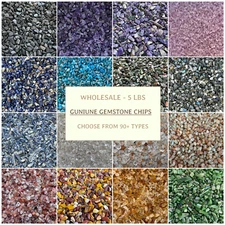 WHOLESALE 5 lbs Genuine Crystal Chips, Choose 90+ Types Natural Gemstone Chips