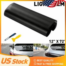12x72" Smoke Matte Black Tail Light Tint Headlight Vinyl Overlay Film Wrap Sheet