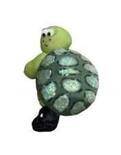 Fashion Pin/Brooch- TURTLE- green- glitter on shell