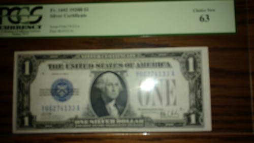 Fr. 1602 1928 B $1 Silver Certificate PCGS Choice New 63 - Picture 5 of 6