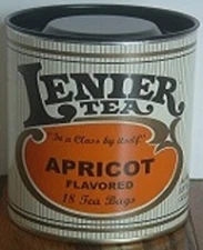 Lenier's Apricot English Style No String Or Tags Tea Bags 18 Count Tins
