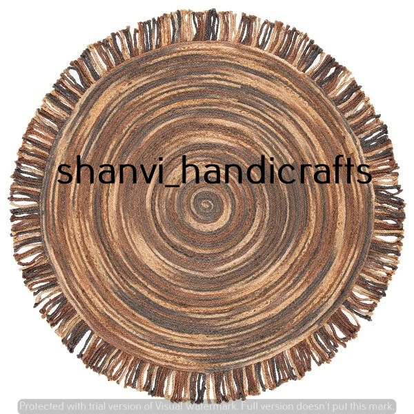 Braided Natural Rug Round Room Decor Area Floor Mat Modern Area Rag Rugs - Image 2 of 3