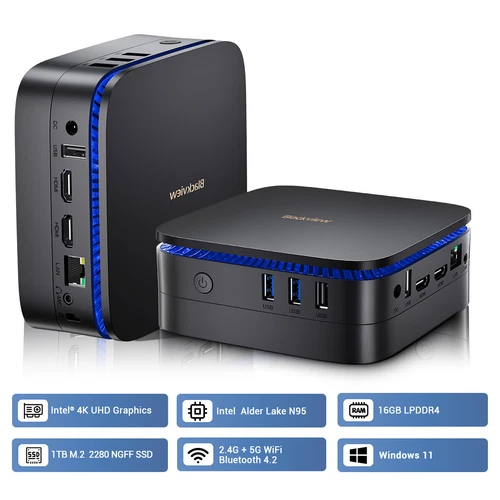 Blackview MP60 Mini PC Intel 12th 16GB DDR4 1TB/Max 2TB Win 11 Pro Fino a 3,4GHz