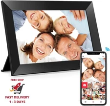 Marco de fotos digital WiFi Frameo de 10,1 pulgadas, pantalla táctil IPS HD de