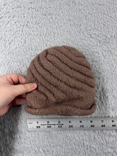 Beanie Toque Youth Toddler One Size Brown Knit 100 Wool Warm Winter Snow Ski