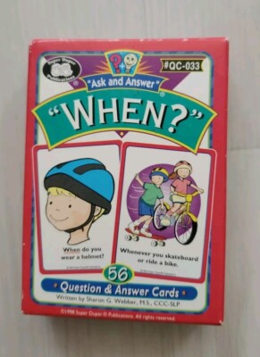 WHEN Cards Super Duper ''When?'' Deck  Ask And Answer Flash Cards #QC-033