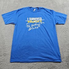 Vintage St Francis Shirt Mens Blue XL Short Sleeve USA Made Single Stitch 90s