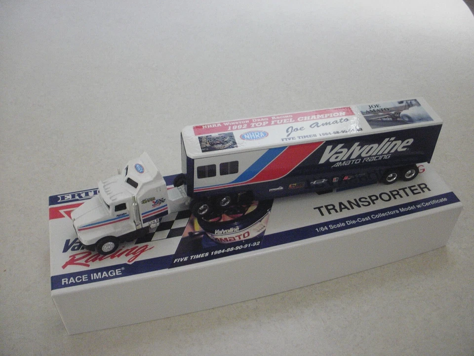 NHRA 1/64 ERTL JOE AMATO 1992 VALVOLINE HAULER COA + STICKER 1/5000 #2749 - Image 2 of 4