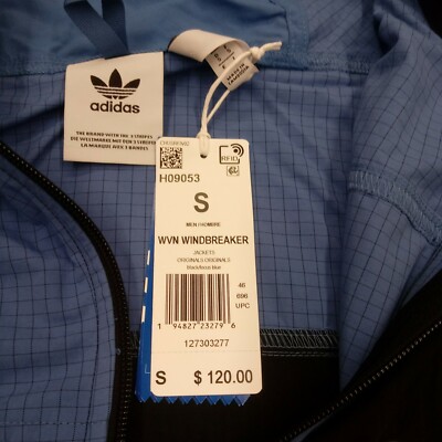 Adidas Woven Adventure Windbreaker hood logo Jacket black - blue