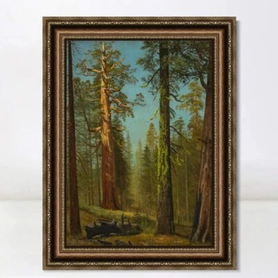 ANYA'S ARTFULHOME Framed Print The Grizzly Giant Sequoia, Mariposa Grove, California by Bierstadt