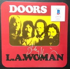 ROBBY KRIEGER SIGNED THE DOORS LA WOMAN ALBUM VINYL MORRISON HOTEL JIM BAS