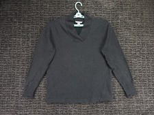 Athleta Sweater Womens Medium Gray Pullover V-Neck Lyocell Blend Stretch Casual