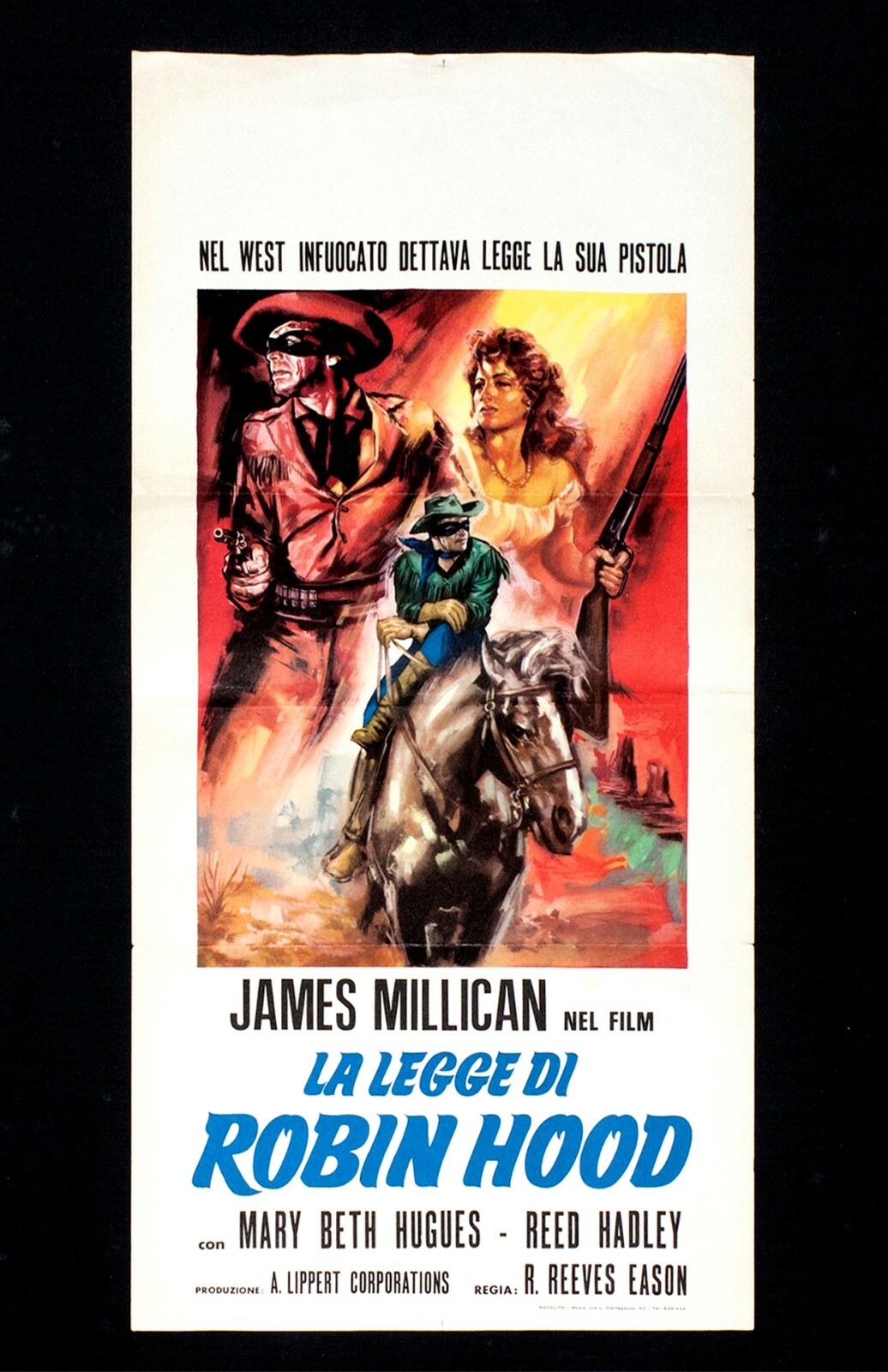 Locandina originale film La legge di Robin Hood (1950) - Regia di B. Reeves Eason