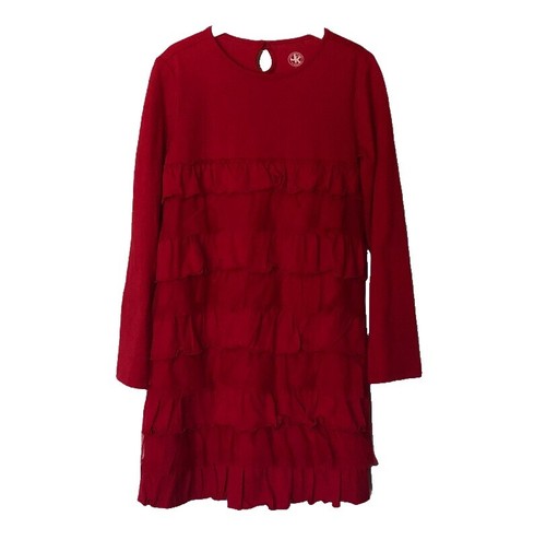 white christmas dresses Girls' Holly Jolly Christmas 3/4 Sleeve Pocket Twirl Dress Size: 4T Toddler by Mila & Rose