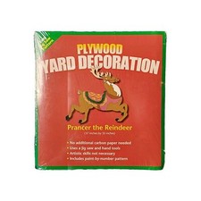 PRANCER the REINDEER Plywood Yard Decoration Yard Art Jigsaw 37 x 35 Inch