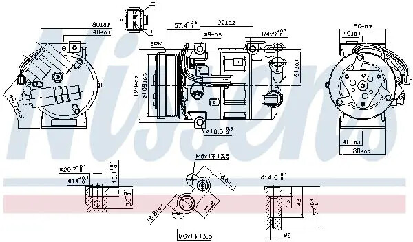 Compressore climatizzazione R 134a 890210 NISSENS per CITROËN PEUGEOT DS RENAULT