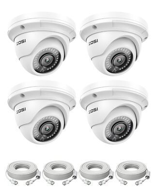 ZOSI 4PK 5MP POE Security Camera Outdoor Home System Person Detect IP66 Add-On