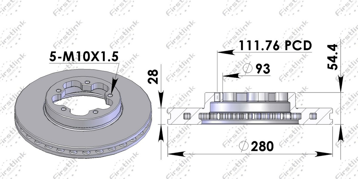Front Brake Discs & Pads Pair For Ford Transit 2.2 TDCi Mk7 (2006-2013)
