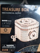 **Robotime ROKR Treasure Box LK502 Mechanical Secret Box 3D  Wooden DIY Puzzel**