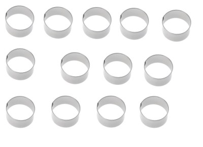 12-teiliges Set Formen Formen für Kuchen Kekse rund Edelstahl 10x4cm dfh