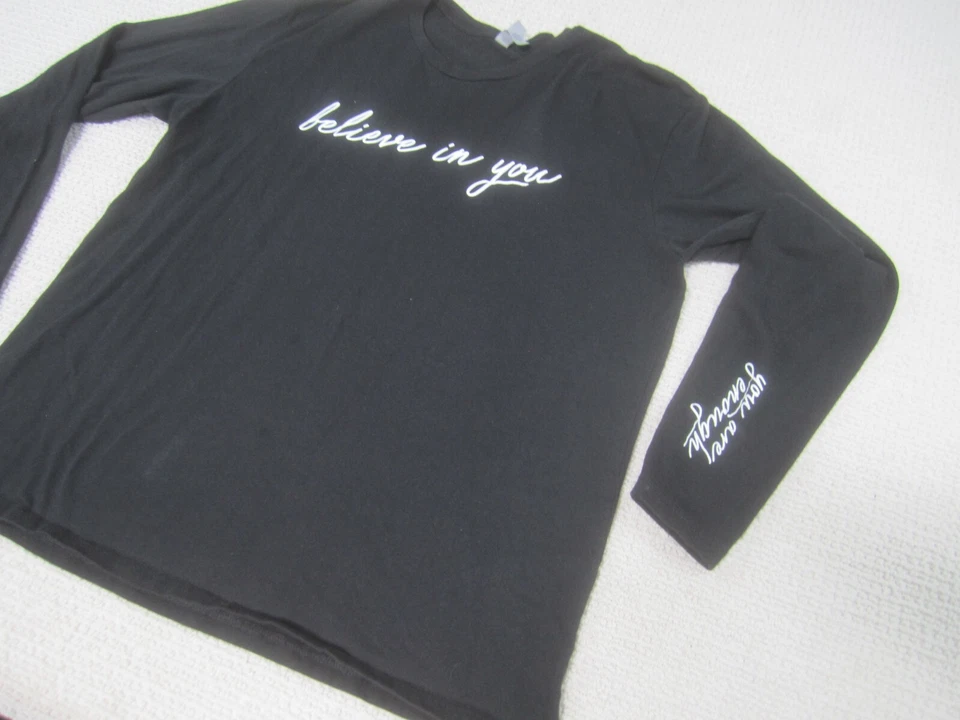 Womens Shirt XL Black Believe In You Long Sleeve Crew Neck Are Enough - Image 2 of 4