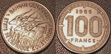 Äquatorialafrika - Währungsunion - 100 FRANCS 1966 A, Paris SUP! KM#5