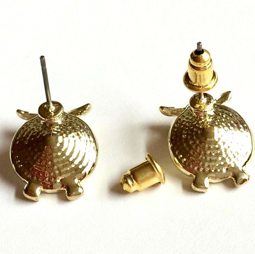Pendientes de búho de cristal perforado poste brillante lindo pájaro enchapado en oro plata EE. UU. - Imagen 9 de 26