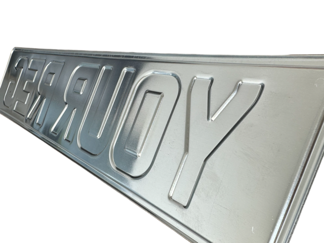 X2 Classic Car Number Plates In Black & Silver Aluminium Metal