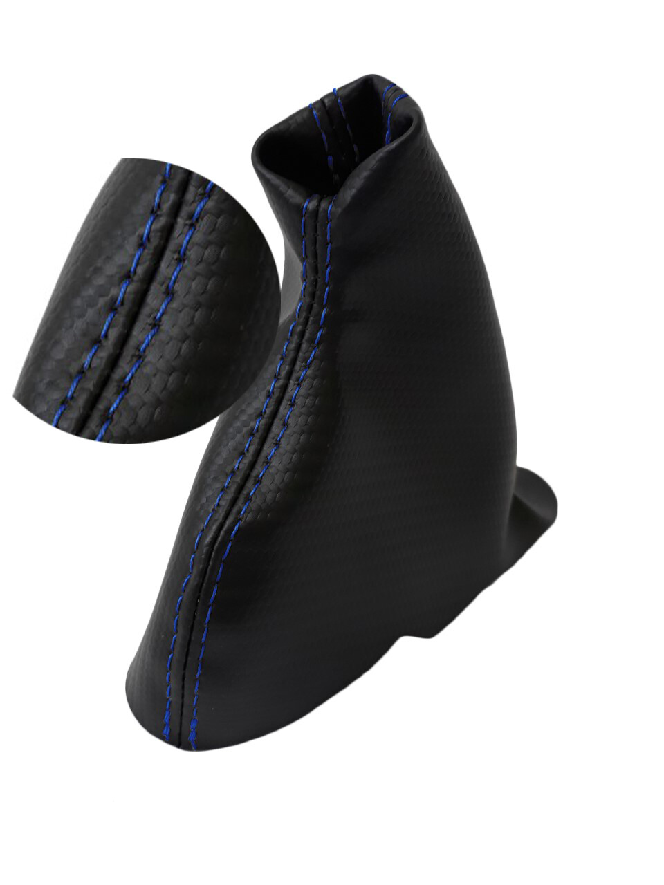 Fits 0408 Acura TSX Carbon Fiber E Brake Boot Cover Black Blue Stitch