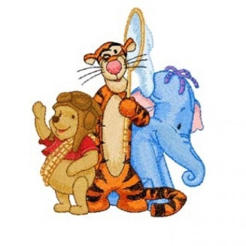 MACCHINA RICAMO DISEGNI USB - DISNEYS POOH & HEFFALUMP DISEGNI 5X7 & 6X10 - Foto 1 di 5