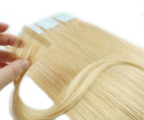 Tape In Remy Human Hair Extensions Skin Weft Highlight Blonde Fashion Style Hair - Picture 50 of 92