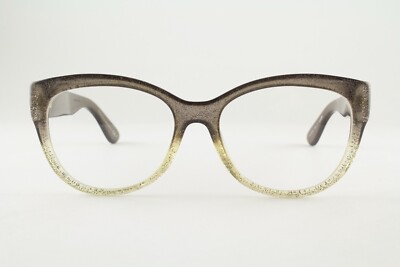 Authentic Gucci GG3838/F RKQ Gray Silver Glitter Cat Eye Glasses Frames Italy Authentic Gucci GG3838/F RKQ 54mm Gray Gold Glitter Cat Eye  main image 2