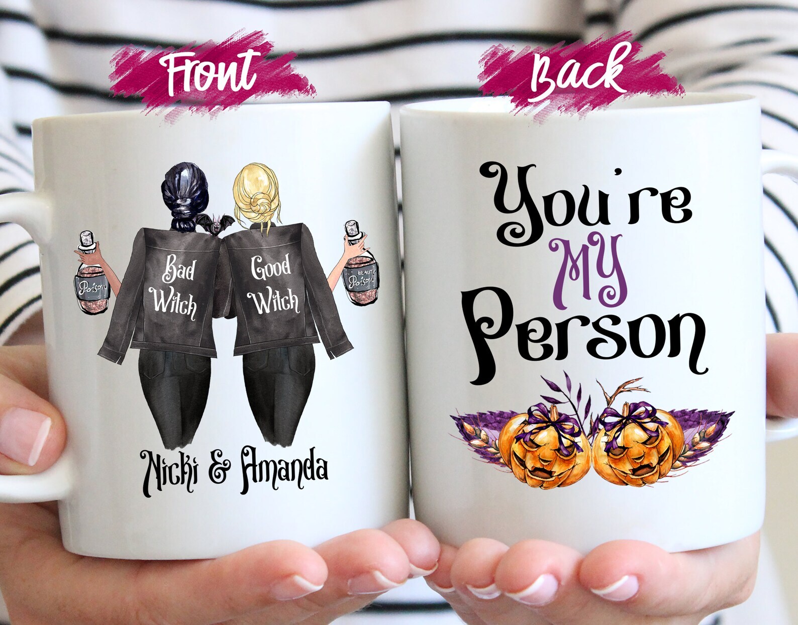 Witch Mug Funny Halloween Coffee Cup You're My Person Custom Best Friend Mug