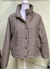 Mia & Tess Womens Brown & Black Houndstooth Snap Front Lined Cropped Coat Size M