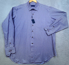 David Donahue Shirt Mens 2XL Multicolor Check Flannel Long Sleeve Button Up NWT