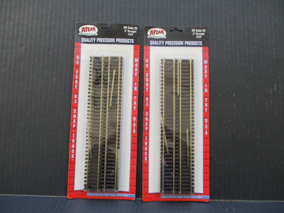 Pair of Atlas #520  HO Scale Code 83 9'' Straight Nickel Silver (6/pkg)