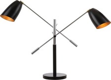 SAFAVIEH Lighting Collection Mavis Black/ Gold 2-light 32-inch 0, Black/Gold