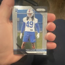 2018 Panini Prizm Rookie Card Tremaine Edmunds #247 Silver Prizm (RC). rookie card picture