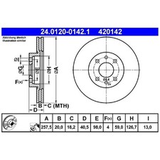 2x Bremsscheibe vorne für Fiat Barchetta 183 Brava 182 Bravo 1 Doblo | 829707