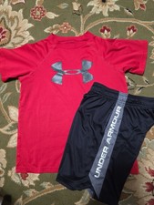 Boys Sz 8-10 Under Armour 2pc Short Outfit