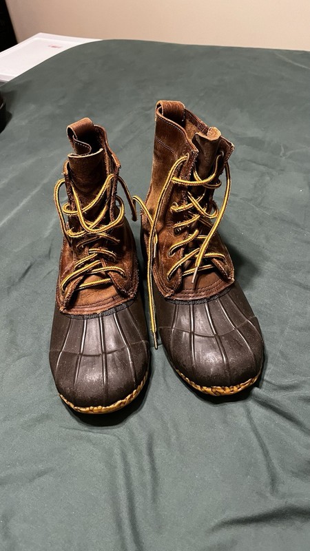 Brown Leather Waterproof Boots with Rubber Outsole (similar to Bean Boots) 
