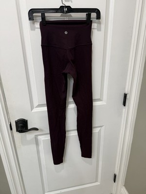 Lululemon Align High Rise Pant 28  Black Plum Size 2 Excellent No Pilling