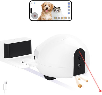 Cat Camera with Interactive Pointer Toy, Moving Robot for Dog and Cat, Mobile Pe