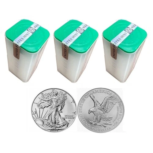 Lot of 60 - 2026 1 oz .999 Fine Silver American Eagle $1 Coin BU