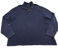 Polo Ralph Lauren Quarter Zip Sweater Men's Size XL Long Sleeve Pullover Blue