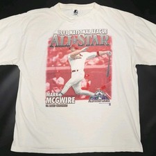 Vintage Mark McGwire T Shirt 90s Starter 1998 Baseball All Star Game Mens Large