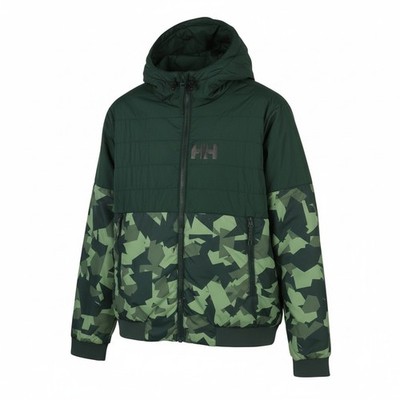 HELLY HANSEN Active Ins Herbst Herren Jacke M grün Primaloft Kapuze wattiert *