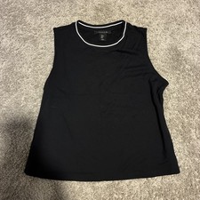 TAHARI Modern Essentials Tank Top Women Medium Black Modest Minimalist Active