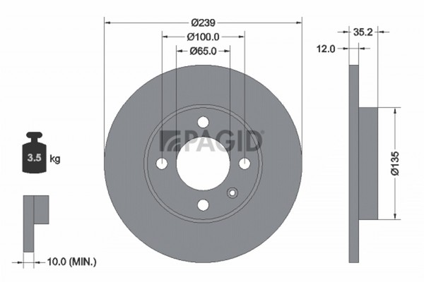 2X Bremsscheibe Pagid 53908NC FüR VW Golf 2 19E 1G1 Passat B2 32B Variant 33B 3-image